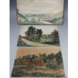 ALBERT DURER LUCAS (1828-1918). Three various landscapes, unsigned, two indistinctly inscribed and