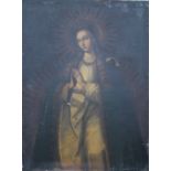 CONTINENTAL SCHOOL (XIX). 'The Madonna', oil on canvas, unframed, 132 x 99 cm S/DCondition Report: