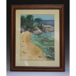 MICHAEL CRAWLEY (XX-XXI). Algarve beach scene, signed lower right, watercolour, framed and glazed,