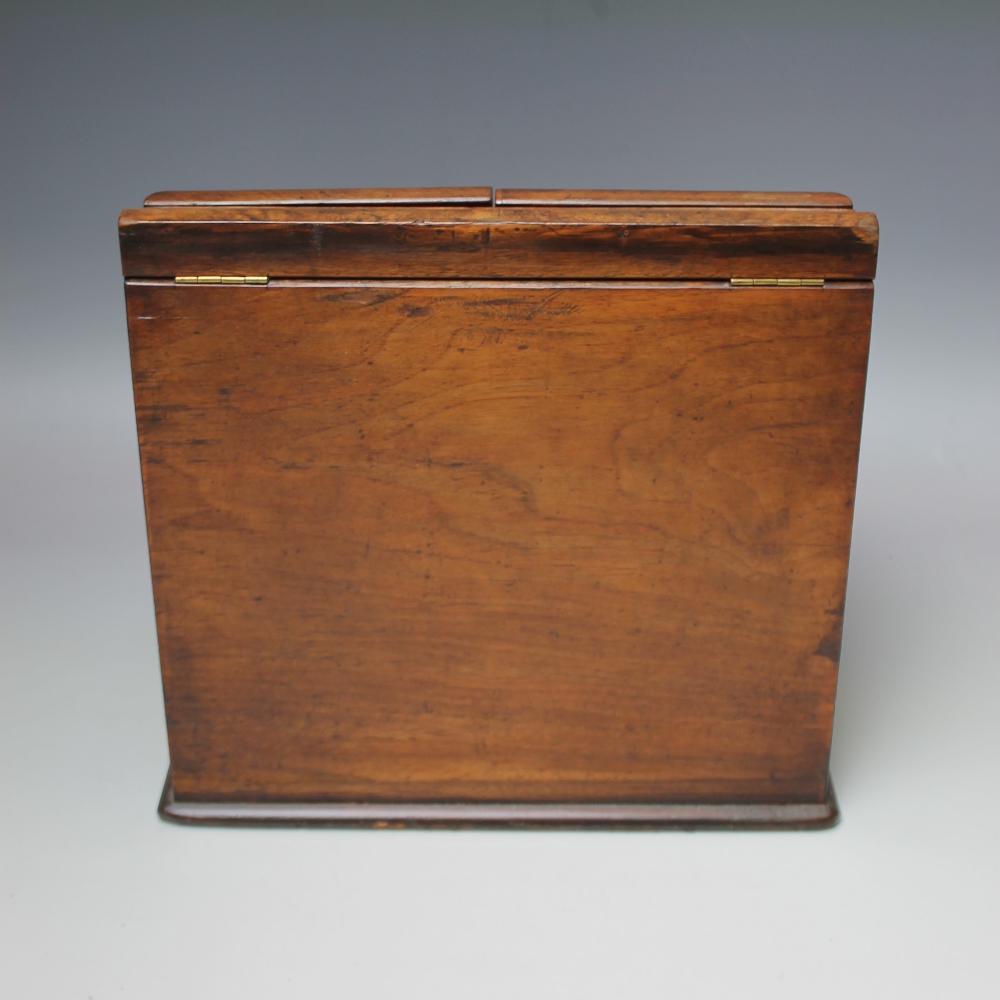 A VICTORIAN WALNUT TABLE TOP STATIONARY CABINET, the twin hinged doors opening to reveal fully - Image 6 of 6