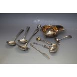 A COLLECTION OF HALLMARKED SILVER LADLES, to include a Danish example, together with a hallmarked