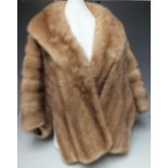 A LADIES VINTAGE PALOMINO / DAWN MINK FUR STOLE / BOLERO, fully lined, together with a vintage