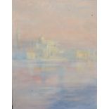 JAMES BAILEY. Misty Venetian scene, signed and dated 1973 lower right, oil on canvas board,