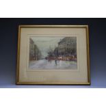 MICHAEL CRAWLEY (XX-XXI). 'Boulevard De Bonne Nouvelle', signed lower right, watercolour, framed and