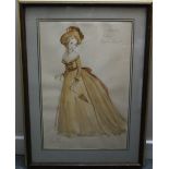 CARL TOMS (1927-1999). costume design for JOANNA DAVID as Julia in the Rivals, signed lower left,