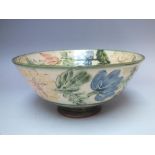 PAUL JACKSON - A STUDIO POTTERY BOWL, of circular form, raised on a footed base, with interior and