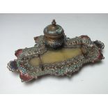 A CLOISONNE ORIENTAL STYLE DESK STAND
