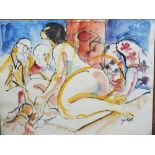 HENDRICK GRISE (1917-1982). American school, modernist female nude study 'The Art Class', signed
