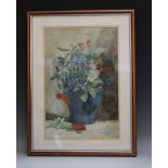 FRENCH SCHOOL (XX-XXI). Floral still life, signed lower left but indistinct, watercolour, framed and