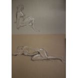 TWENTIETH CENTURY FOLDER OF MAINLY FEMALE NUDE STUDIES, unsigned, mainly charcoal drawings
