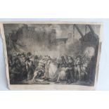 AN UNFRAMED ETCHING DEPICTING AN ENGLISH BATTLE SCENE BY H.SINGLETON AND W.NUTTER