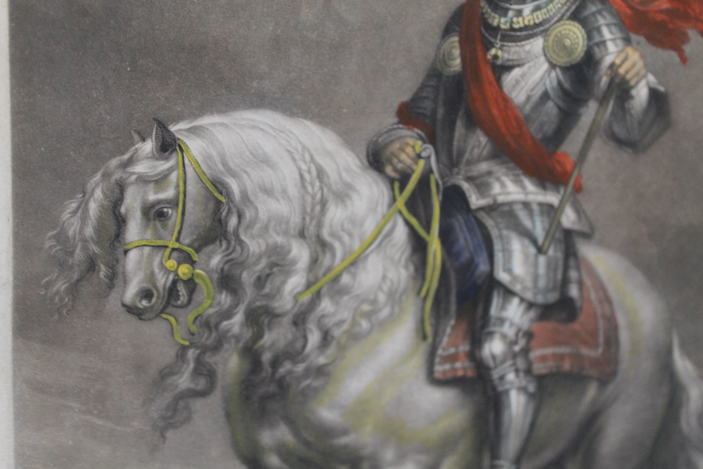 HAND COLOURED MEZZOTINT "His Imperial Majesty, Charles the Fifth, Emperor of Germany &c &c.", afte - Image 3 of 4