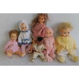 SIX VINTAGE PLASTIC DOLLS, to include a pedigree type