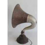 A VINTAGE BTH HORN LOUDSPEAKER, bakelite and aluminium