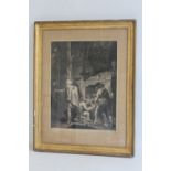 A FRAMED AND GLAZED PRINT OF JOSEPH WRIGHT BY VINCENT GREEN
