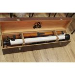A PRINZ MODEL 660 ASTRONOMICAL TELESCOPE, with tripod in fitted wooden box