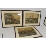 THREE FRAMED AND GLAZED HUNTING PRINTS