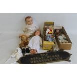 A BOXED PELHAM LS MEXICAN GIRL AND SS TYROLEAN GIRL, a 9½" Goebel/Hummel bisque jointed doll, two o