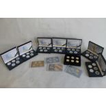USA INTEREST - A COLLECTION OF GOLD AND PLATINUM PLATED "STATE QUARTERS", and a U.S. 2009 plated pr