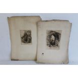 HENRY POPE ETCHINGS, two of ruined archways, pencil signed, unframed, 26 x 18 cm with wide margins,