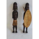 A PAIR OF EAST AFRICAN KAMBA WARRIOR FIGURES from Kenya