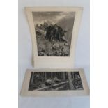 HUBERT HERKOMER (1849 - 1914), two engravings c.1880 - 'The Wood-cutters' and 'The Poacher's Fate'