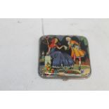 A METAL 1930S BUTTERFLY WING POWDER COMPACT BY GWENDA