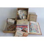 A QUANTITY OF VARIOUS CIGARETTE CARDS AND TEA CARDS, loose and in albums, to include A & BC Flags o