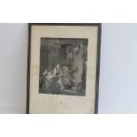 A FRAMED AND GLAZED MEZZOTINT PRINT "THE RABBIT ON THE WALL", engraved by John Burnet, printed by