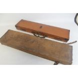 TWO VINTAGE GUN CASES, including a leather example by E.J Churchill