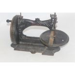W. F. THOMAS & CO. 19TH CENTURY CAST IRON SEWING MACHINE, registration diamond mark to front side o