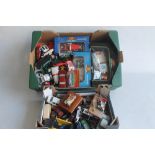 TWO BOXES OF BOXED AND LOOSE DIECAST VEHICLES to include Matchbox, Corgi, Lledo, Burago etc.