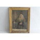 A FRAMED AND GLAZED ENGRAVING OF EDWARD LORD THERLOW "THE LORD HIGH CHANCELLOR OF BRITAIN"