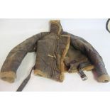 A VINTAGE WORLD WAR II IRVIN TYPE LEATHER AND SHEEPSKIN FLYING JACKET A/F