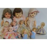TEN VINTAGE DOLLS, to include one marked "Jose Germany 4"
