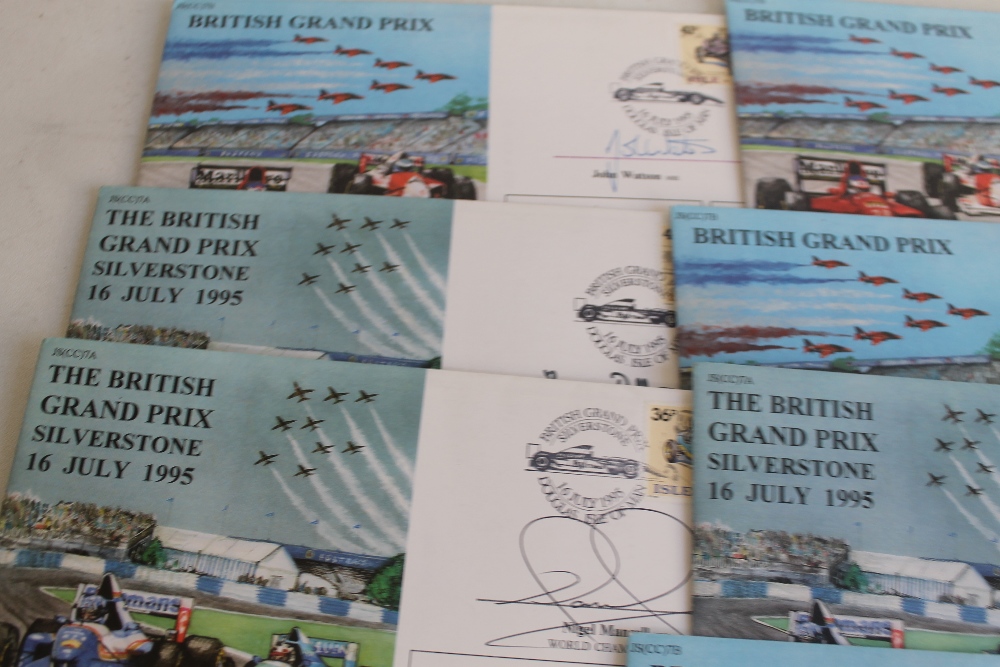 TEN ISLE OF MAN COMMEMORATIVE COVERS RELATING TO THE BRITISH GRAND PRIX SILVERSTONE 1995, with sign - Image 4 of 4