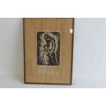 A FRAMED AND GLAZED PRINT DEPICTING MADONNA AND CHILD