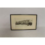 WILLIAM LIONEL WYLLIE SIGNED ETCHING - 'CHERRY GARDEN, ROTHERHITHE', frame size 32.5 x 55 cm, frame