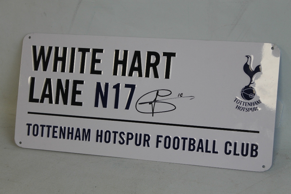 A TOTTENHAM HOTSPUR WHITE HART LANE SIGN, bearing the signature for Harry Kane with authenticity