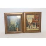 A PAIR OF MEDICI SOCIETY PRINTS, after Vermeer - "A Street in Delph" and "Woman Holding A Balance"