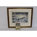 DOUGLAS BADER INTEREST - ROBERT TAYLOR FRAMED PRINT 'First of Many' signed in pencil by Douglas Bad