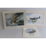 THREE SIGNED LIMITED EDITION AVIATION PRINTS - John Young 'Hurricanes Over The Houses of Parliamen