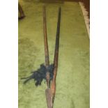 TWO 18TH / 19TH CENTURY NAVAL BOARDING PIKES, both fitted with iron spear points on long poles, len