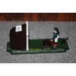 ***A MODERN CAST METAL FOOTBALL MONEY BANK