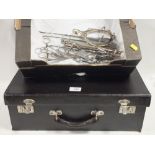 A DOCTORS TRAVELLING CASE TOGETHER WITH A QUANTITY OF OPERATING INSTRUMENTS ETC.