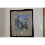 BILL TURNER (XX). A quarry scene, signed lower right and dated 19523, watercolour, framed and