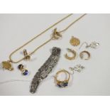 A BAG OF ASSORTED LADIES JEWELLERY TO INCLUDE SILVER RINGS ETC