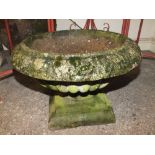 A SMALL CIRCULAR BIRD BATH