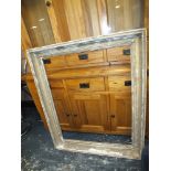 A LARGE ANTIQUE FRAME A/F 91CM X 115CM