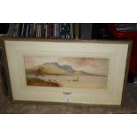 A FRAMED AND GLAZED FRANCES E JAMIESON WATERCOLOUR DEPICTING A HIGHLAND LOCH SCENE SIGNED LOWER